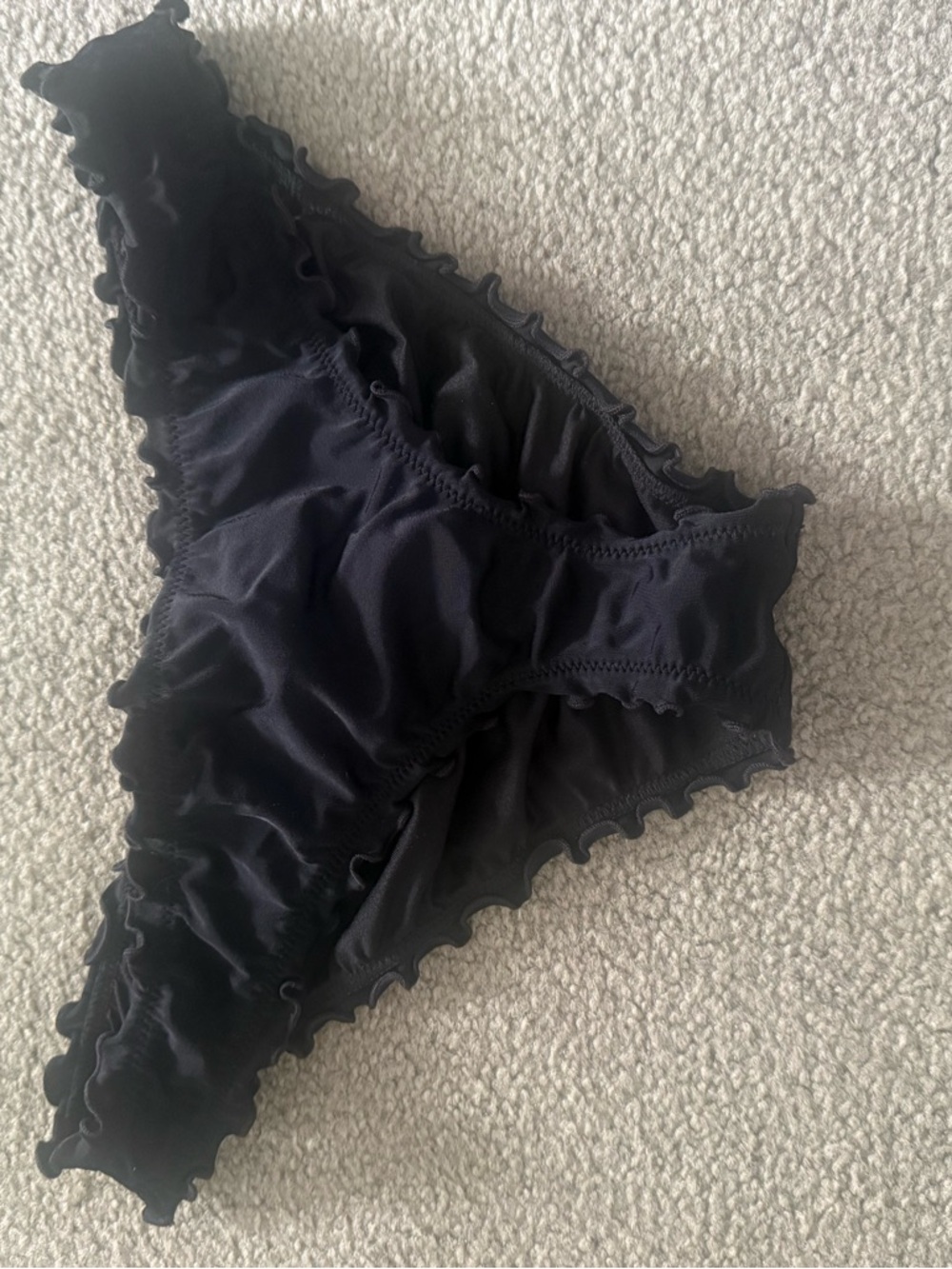 Shade & Shore Black Swim Bottoms with Ruffle Trim